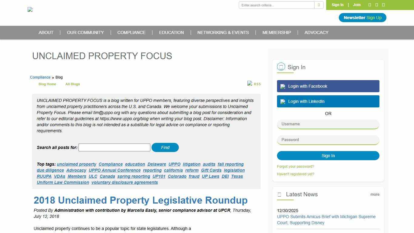 Unclaimed Property Focus - Unclaimed Property Professionals Organization
